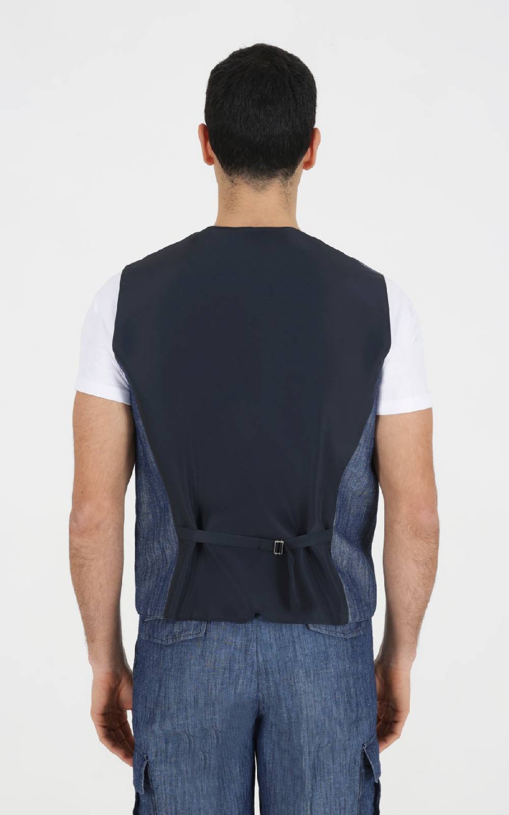 Outfit Italy Gilet doppiopetto in tessuto effetto denim Outlet