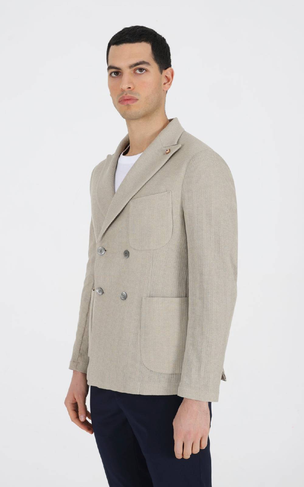 Outfit Italy Giacca doppiopetto decostruita in tessuto maglia Hotsell