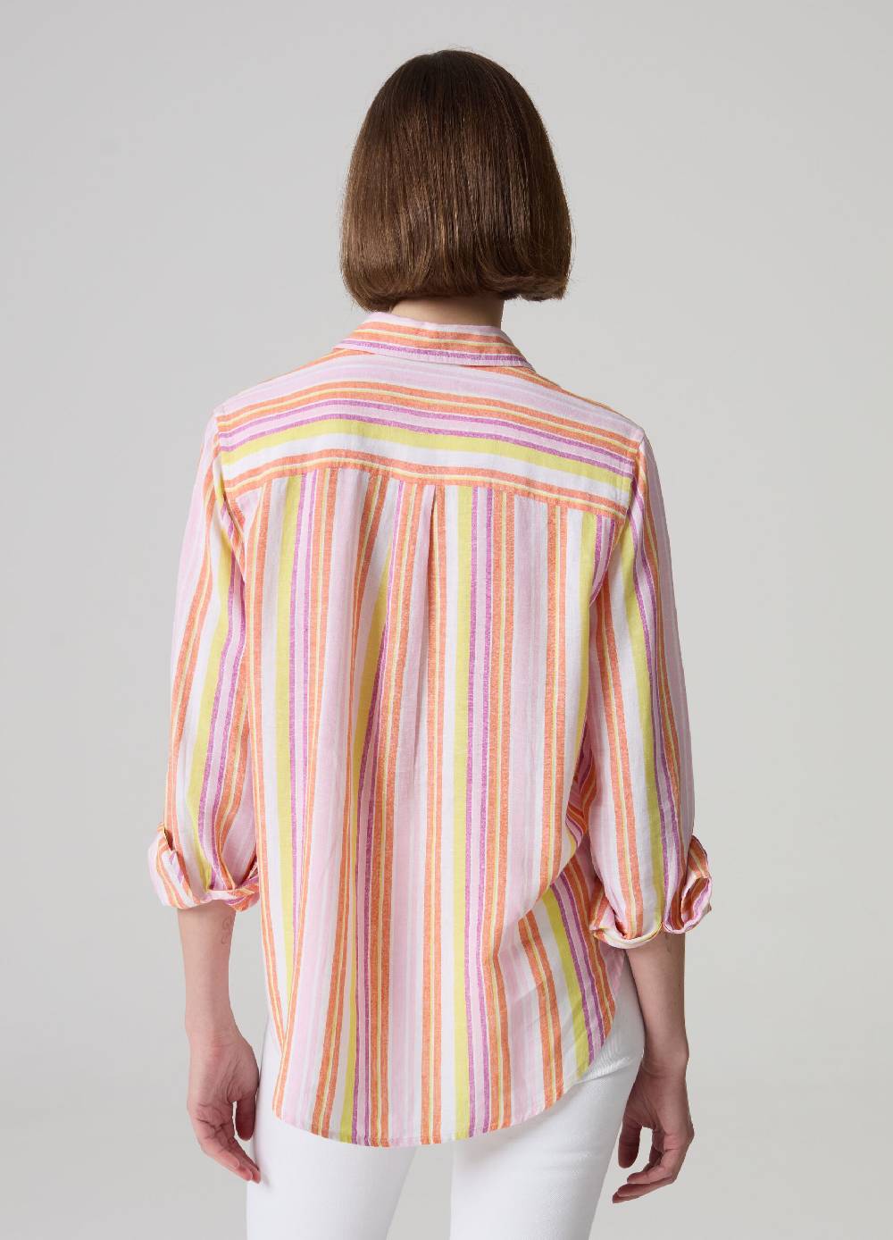 Ovs Camicia in lino e viscosa a righe multicolor Fino Al -60%