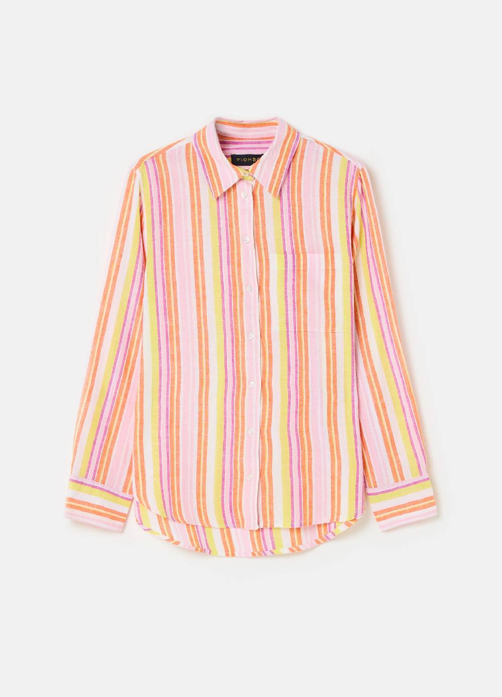Ovs Camicia in lino e viscosa a righe multicolor Fino Al -60%