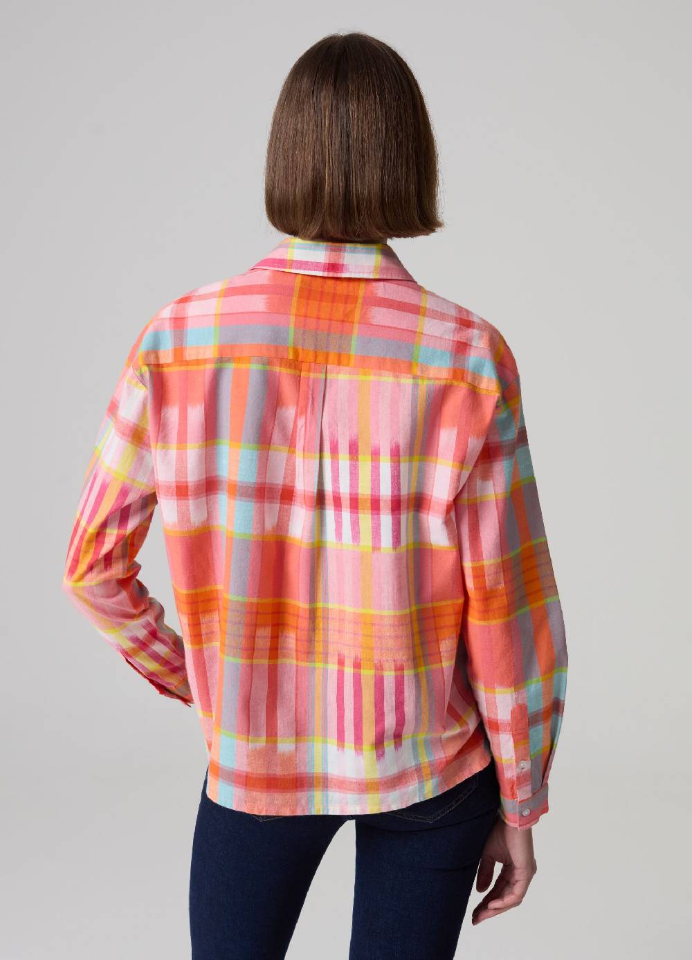 Ovs Camicia in cotone e lino fantasia check Shopping Online