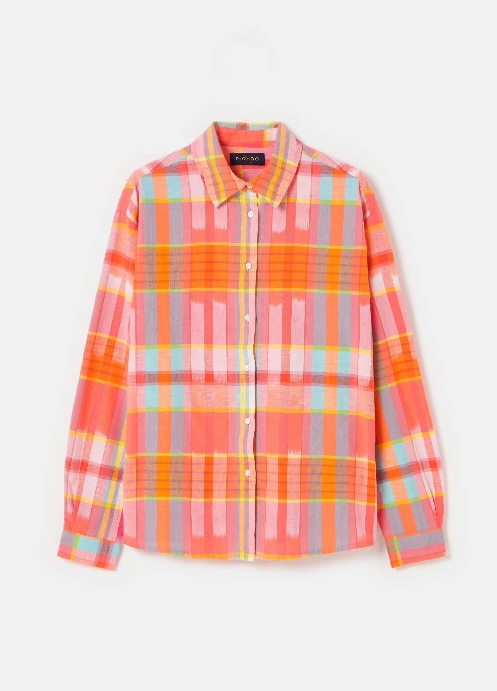 Ovs Camicia in cotone e lino fantasia check Shopping Online