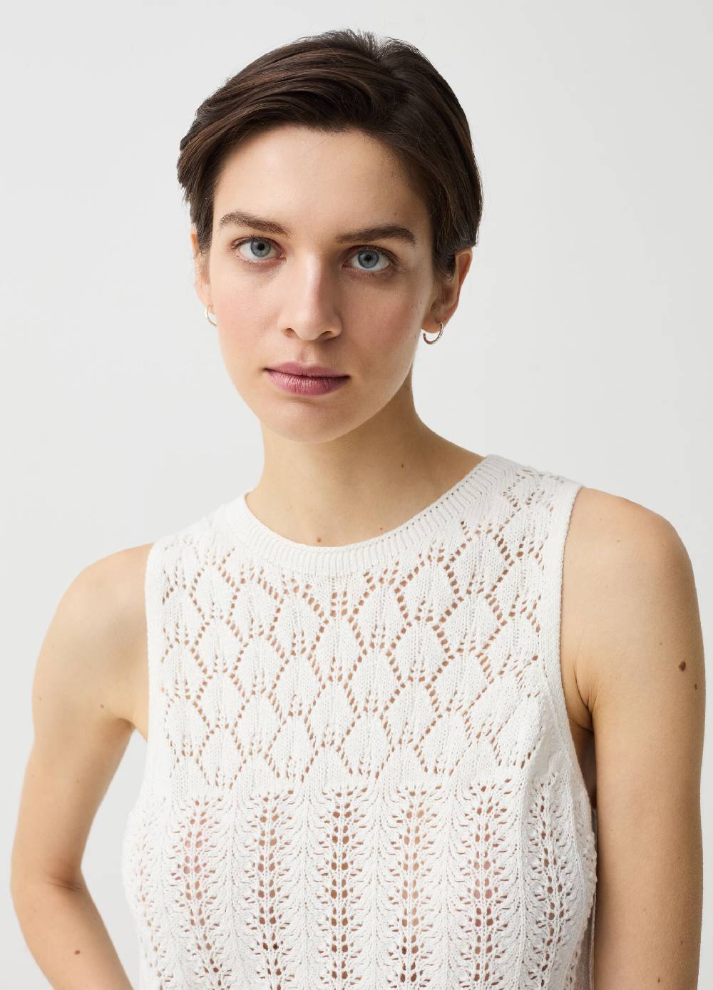 Ovs Tank top crochet yoke con scollo rotondo Sottocosto