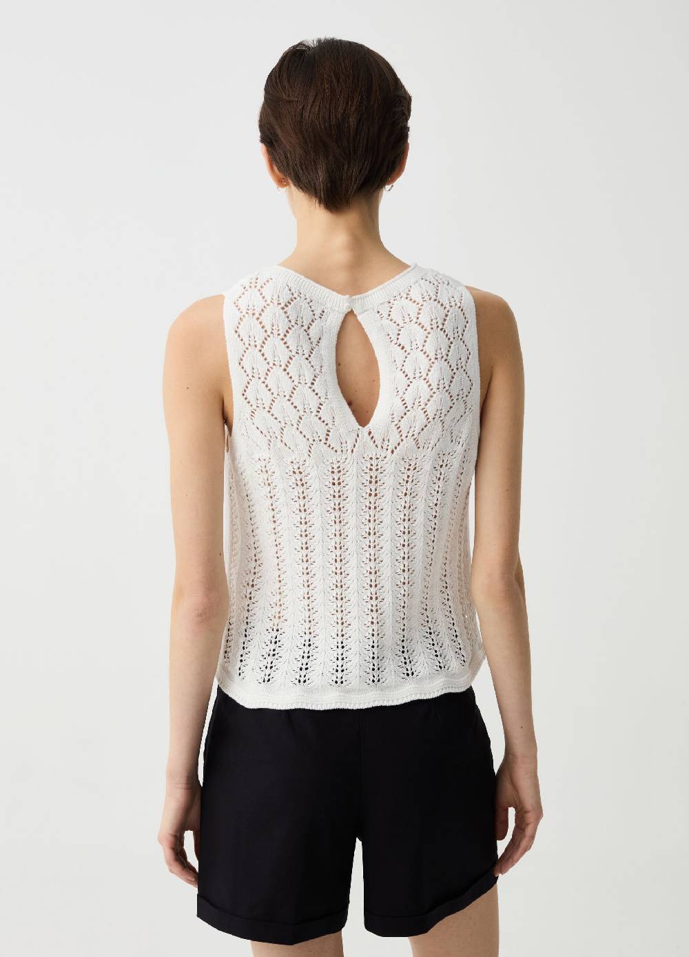 Ovs Tank top crochet yoke con scollo rotondo Sottocosto