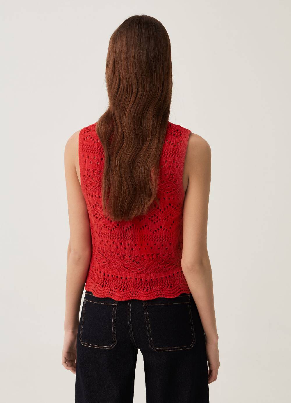 Ovs Tank top in cotone crochet Economico