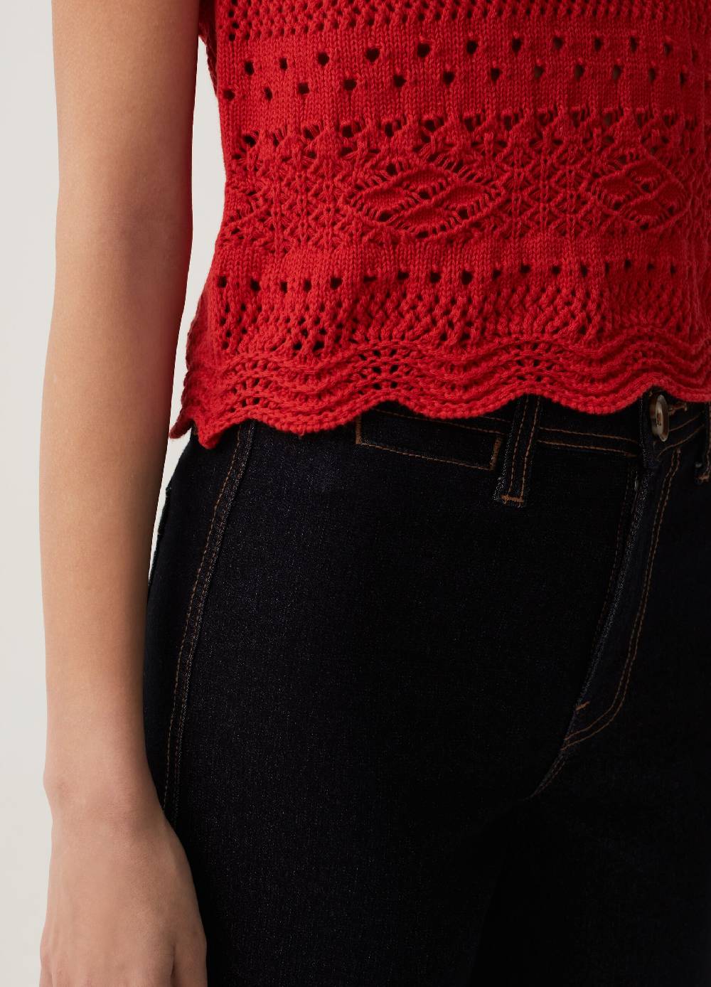 Ovs Tank top in cotone crochet Economico
