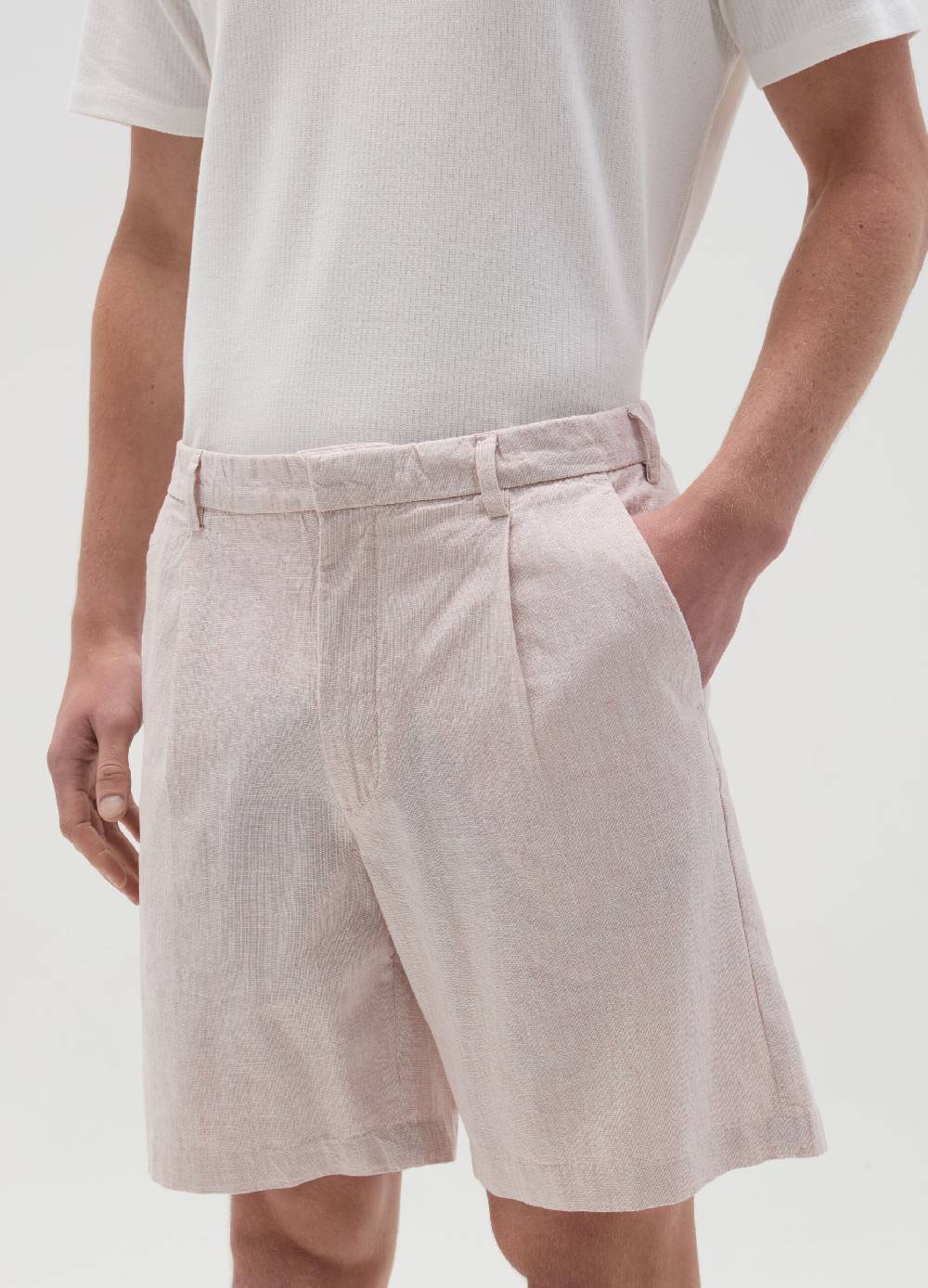 Ovs Bermuda chino in cotone e lino con pinces Vendita Economica