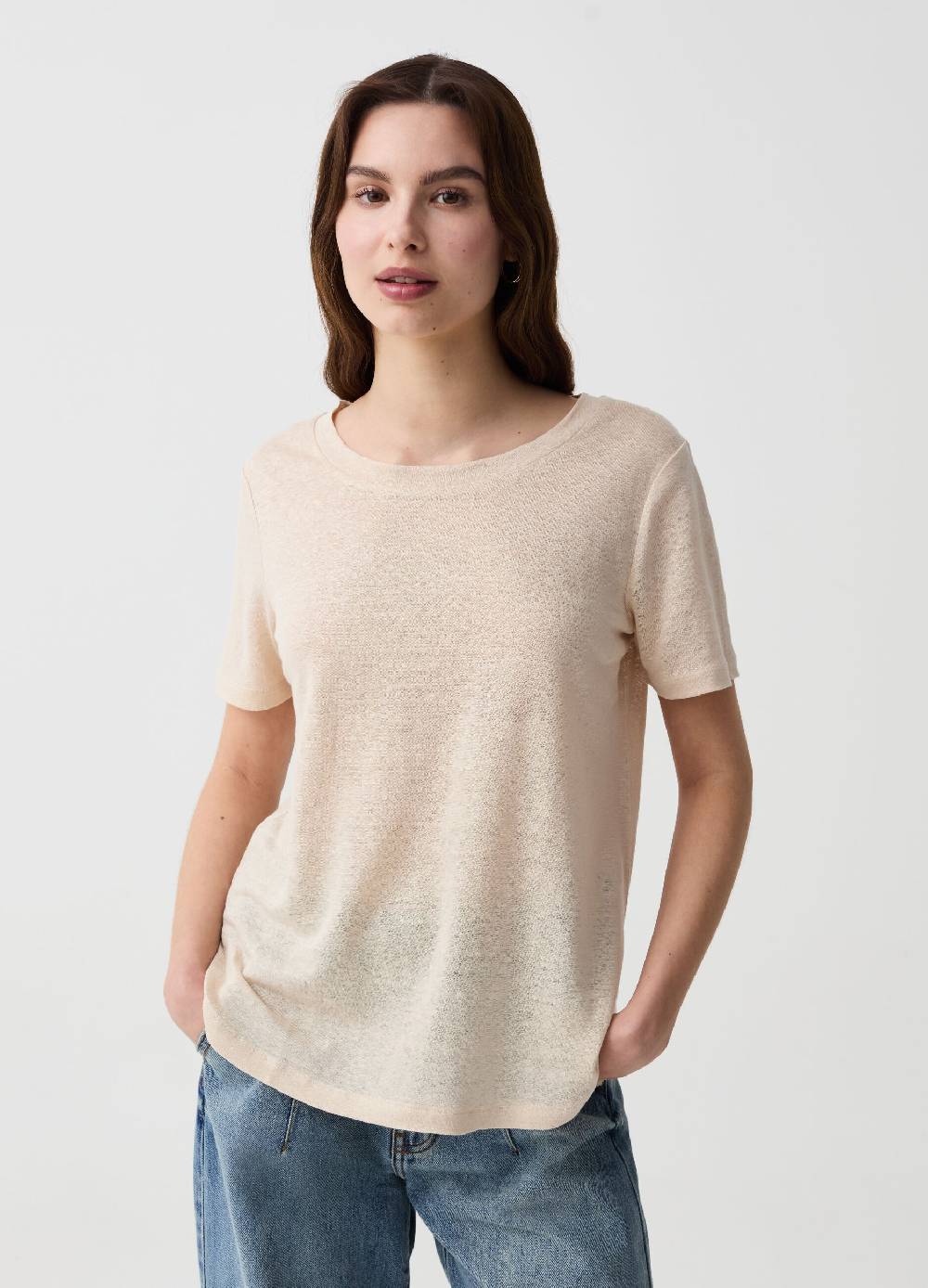 Ovs T-shirt in lino con scollo rotondo I Più Venduti
