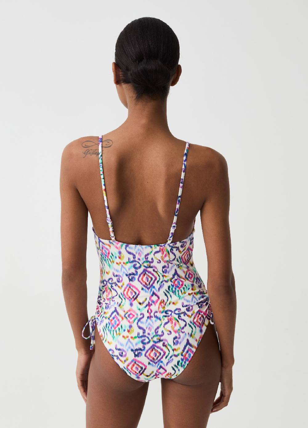 Ovs Costume intero con coulisse stampa ikat Moda