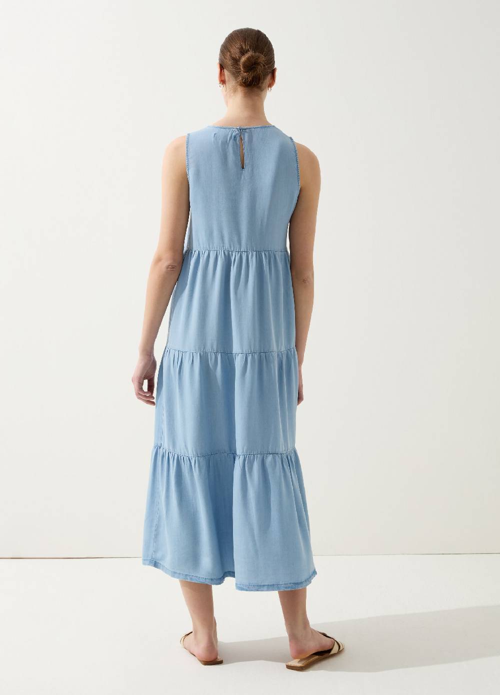 Ovs Vestito lungo effetto denim a balze Italy