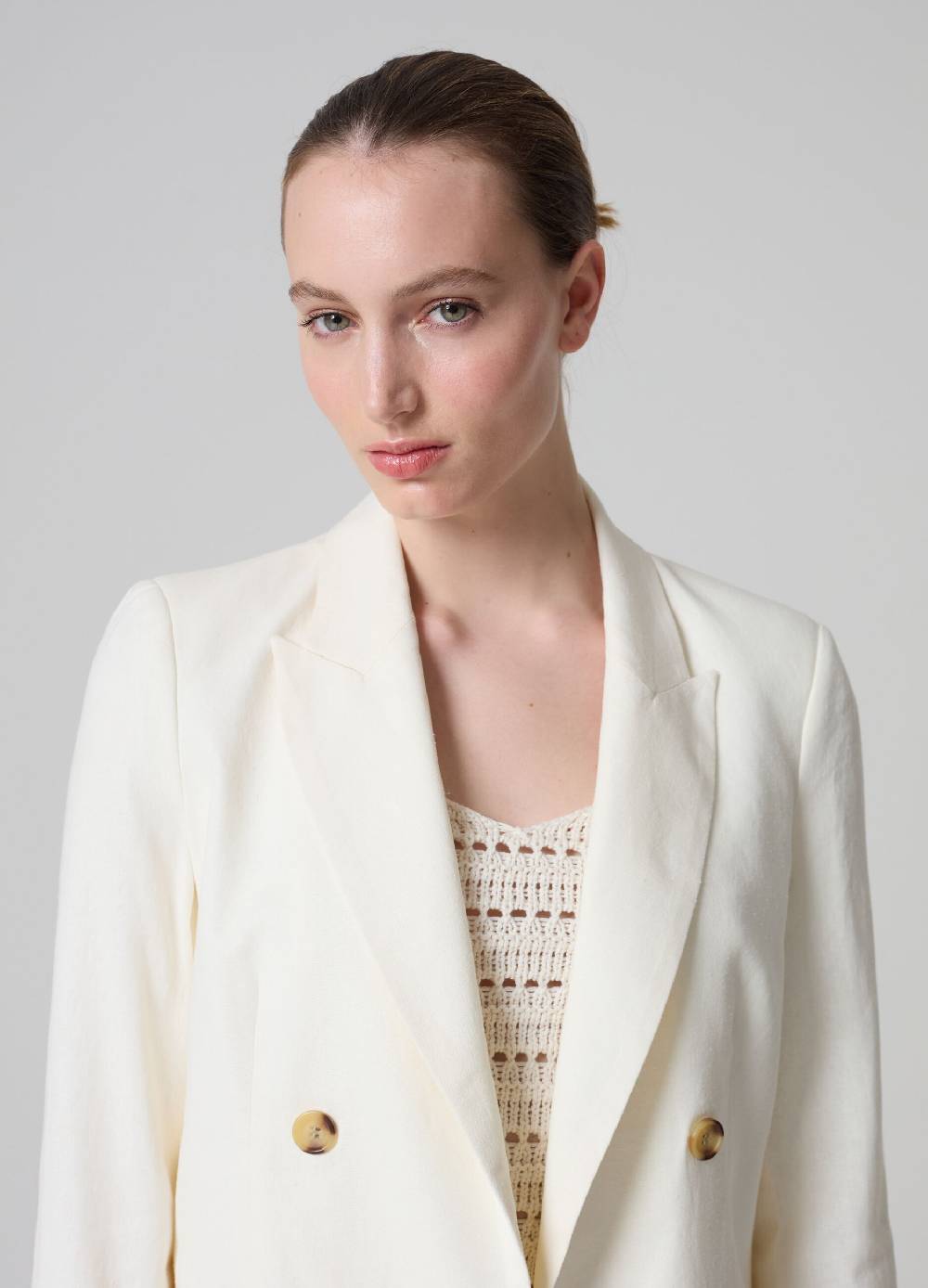 Ovs Blazer doppiopetto in lino e viscosa Promozione