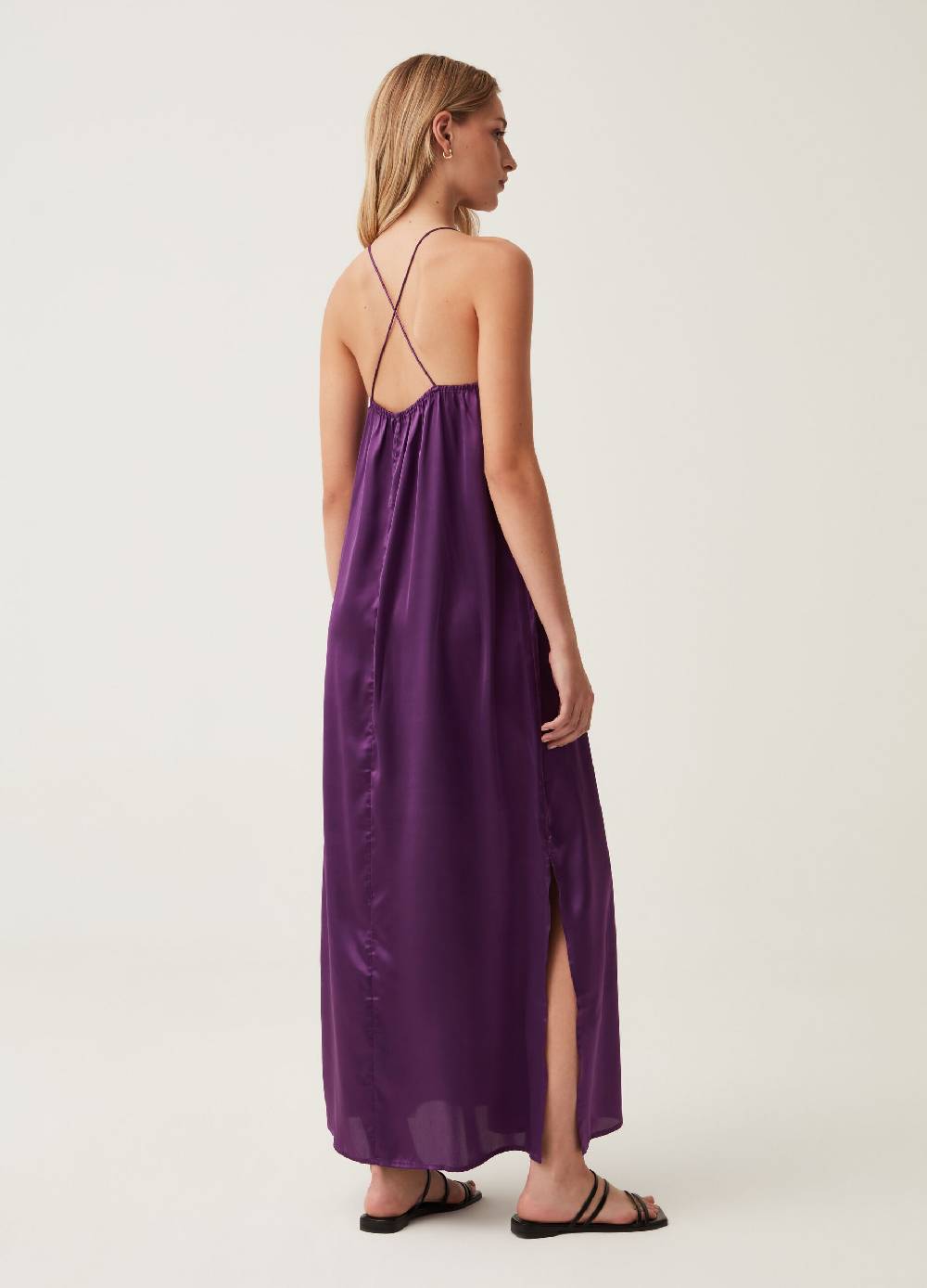 Ovs Abito lungo in satin con spacchi Spedizione Gratuita