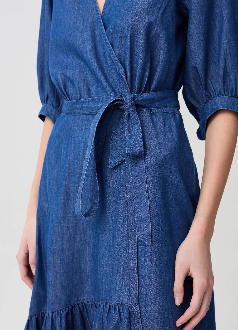 Ovs Abito midi in denim a portafoglio Shopping Online