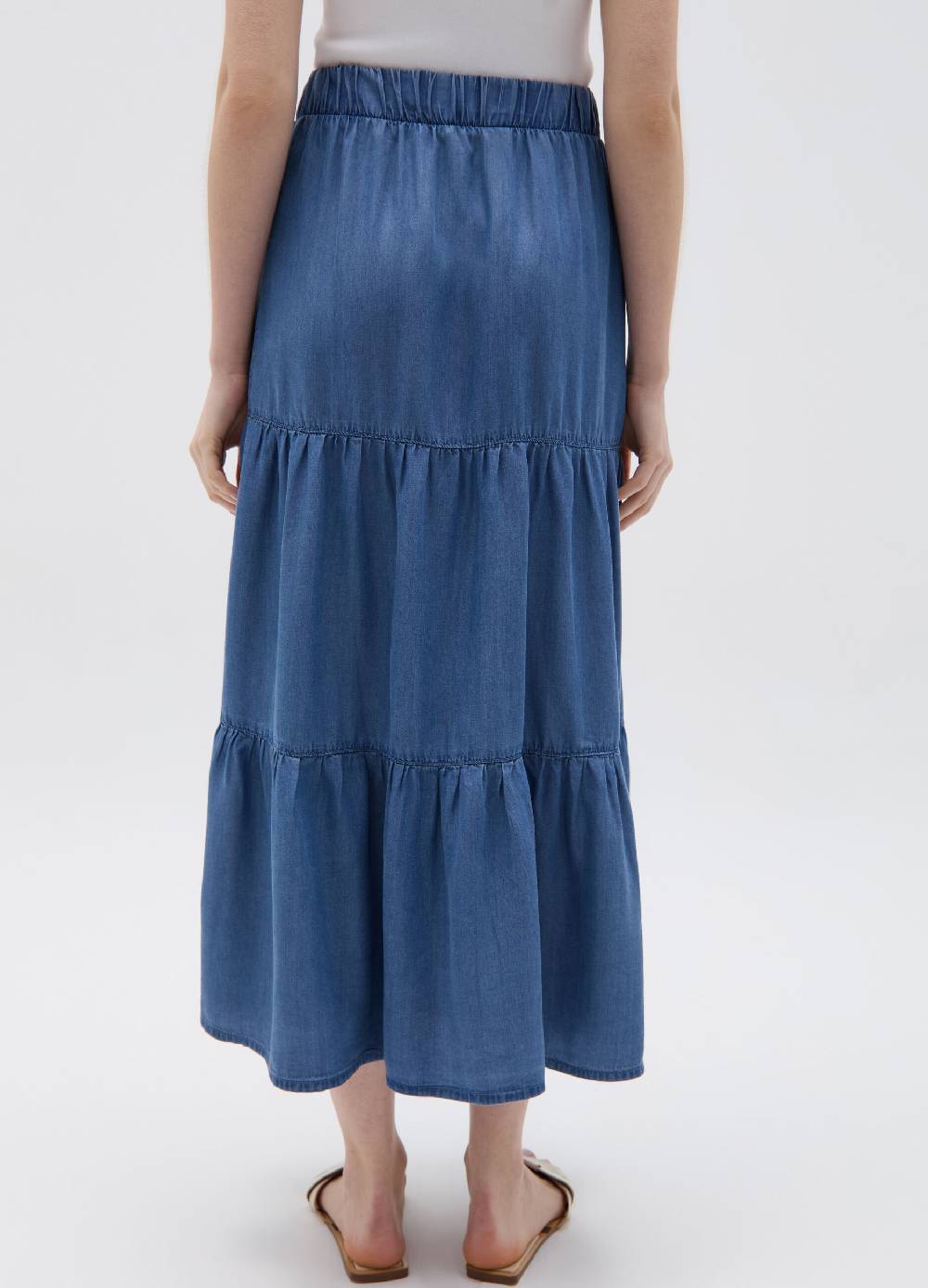 Ovs Gonna lunga effetto denim a balze Qualità Garantita