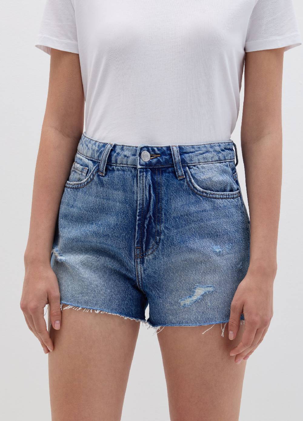 Ovs Shorts in denim con strappi e abrasioni Consegna Veloce