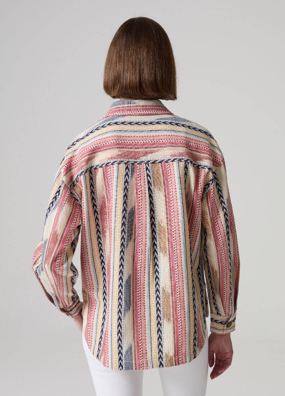 Ovs Shacket a righe multicolor con disegni etnici Presa