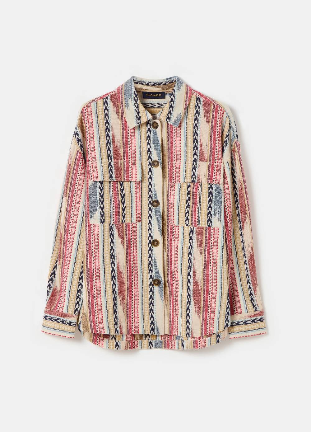 Ovs Shacket a righe multicolor con disegni etnici Presa