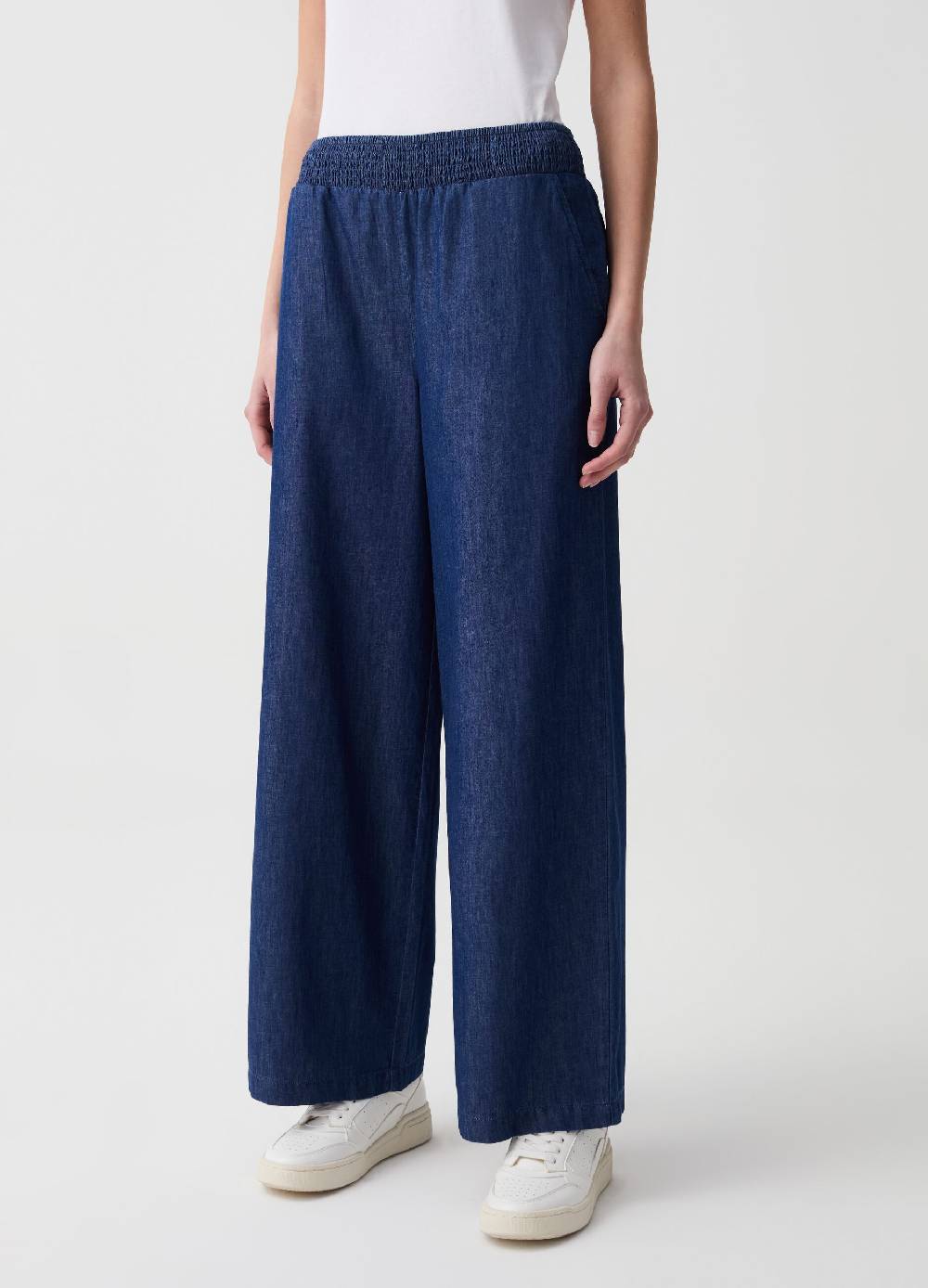 Ovs Jeans wide leg in tessuto fluido Online