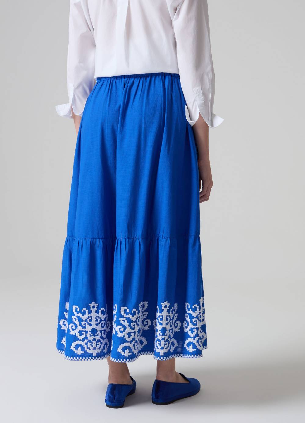 Ovs Gonna lunga con balza ricamo etnico Outlet