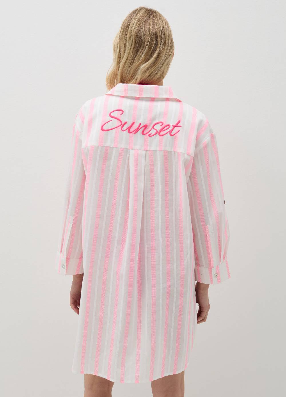 Ovs Camicia copri costume a righe con ricamo Hotsell
