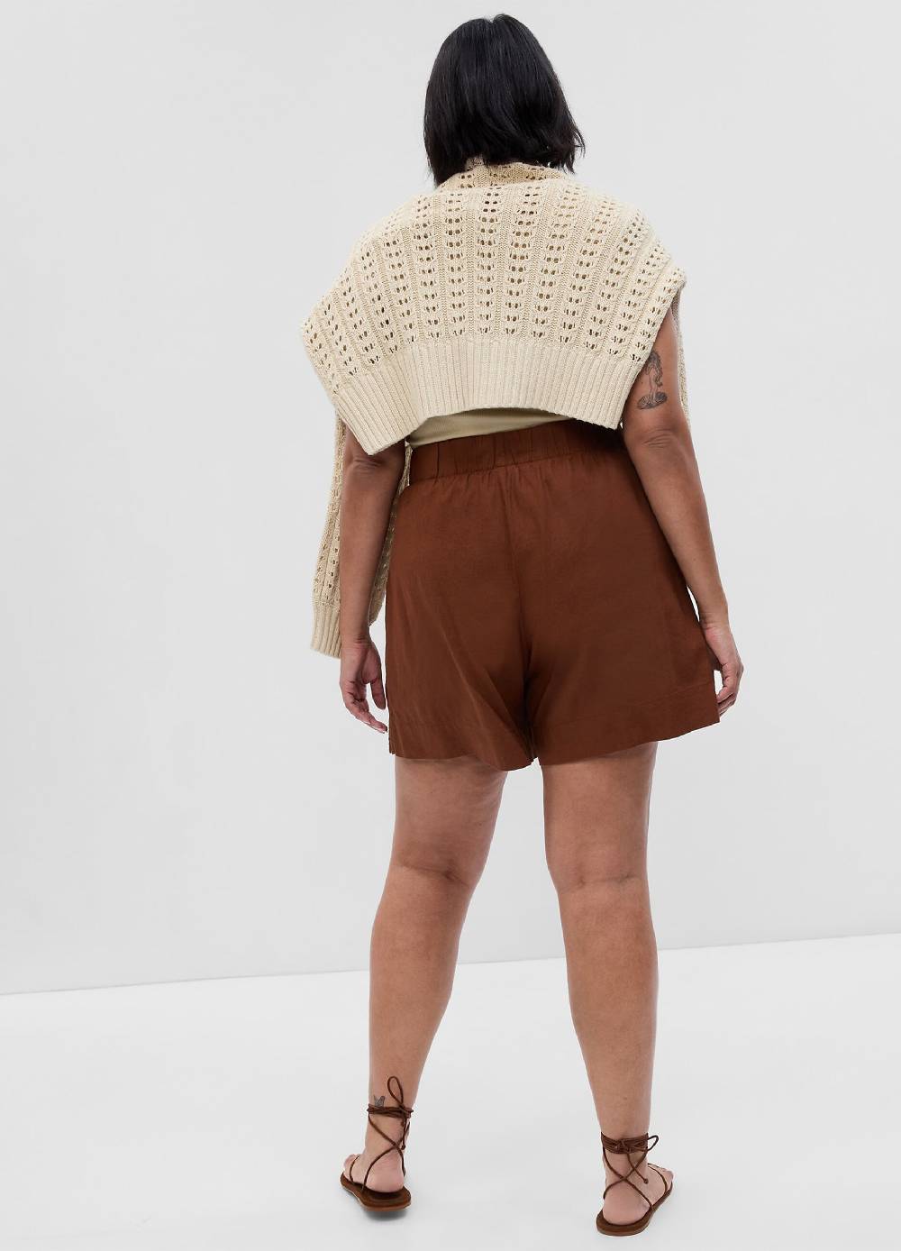 Ovs Shorts pull on in lino e viscosa Vendita Calda