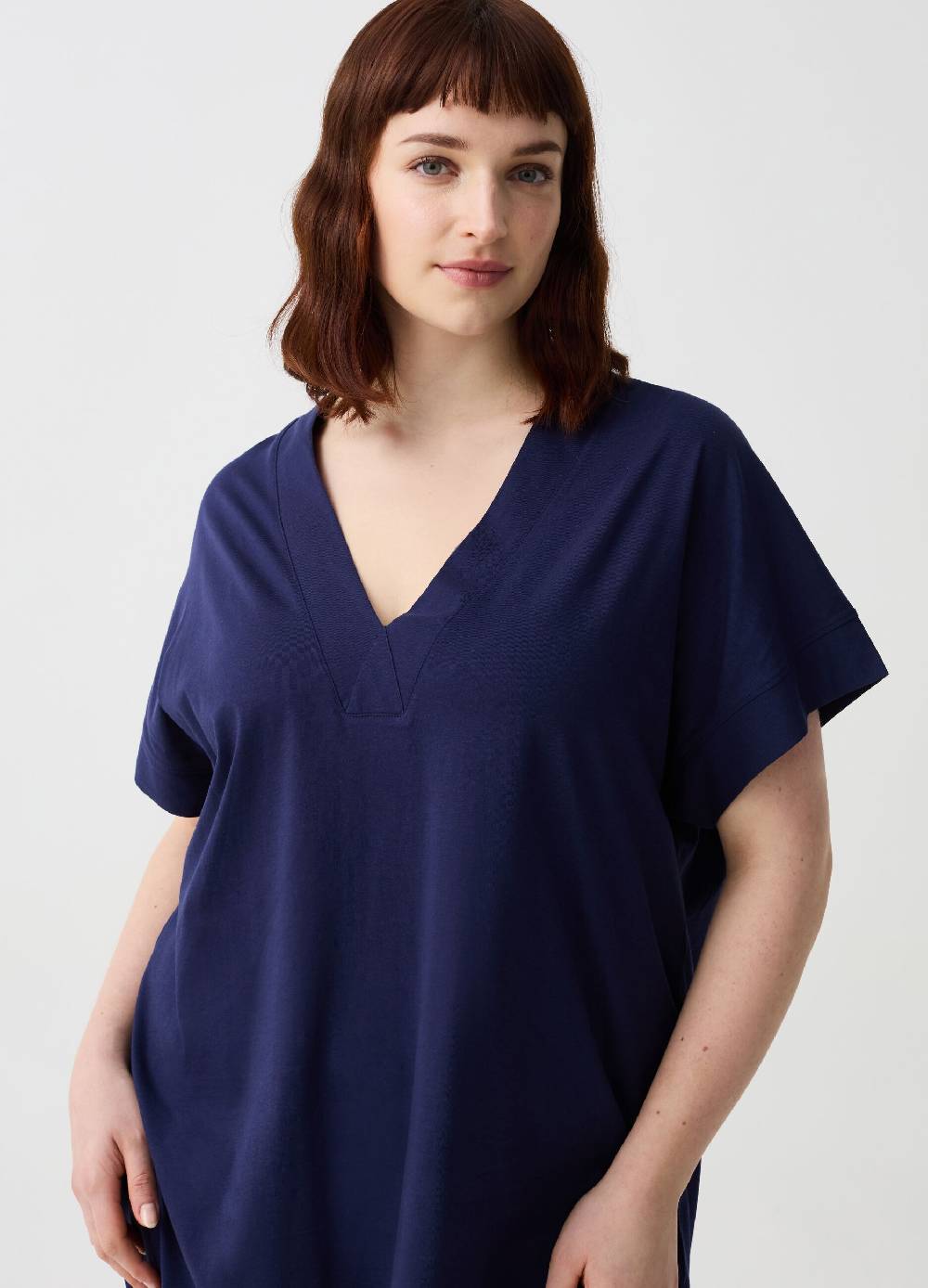 Ovs Abito Essential corto in jersey con scollo a V Curvy 2025
