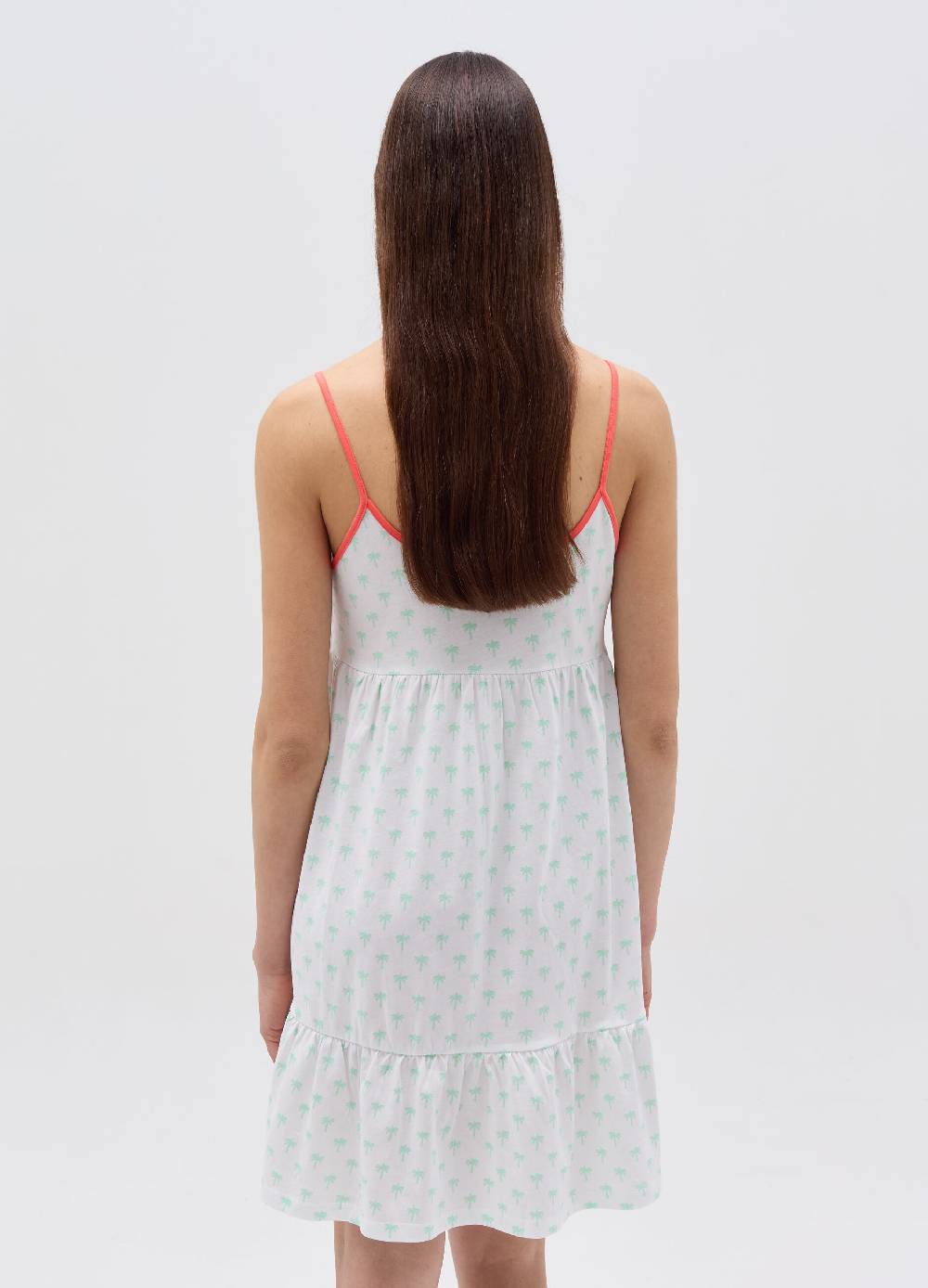 Ovs Camicia da notte con balza stampa palme Promozione