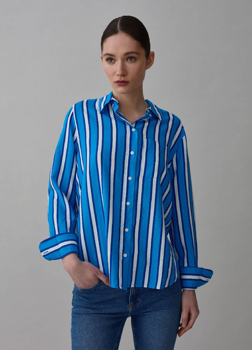 Ovs Camicia in lino e viscosa a righe Acquista Ora