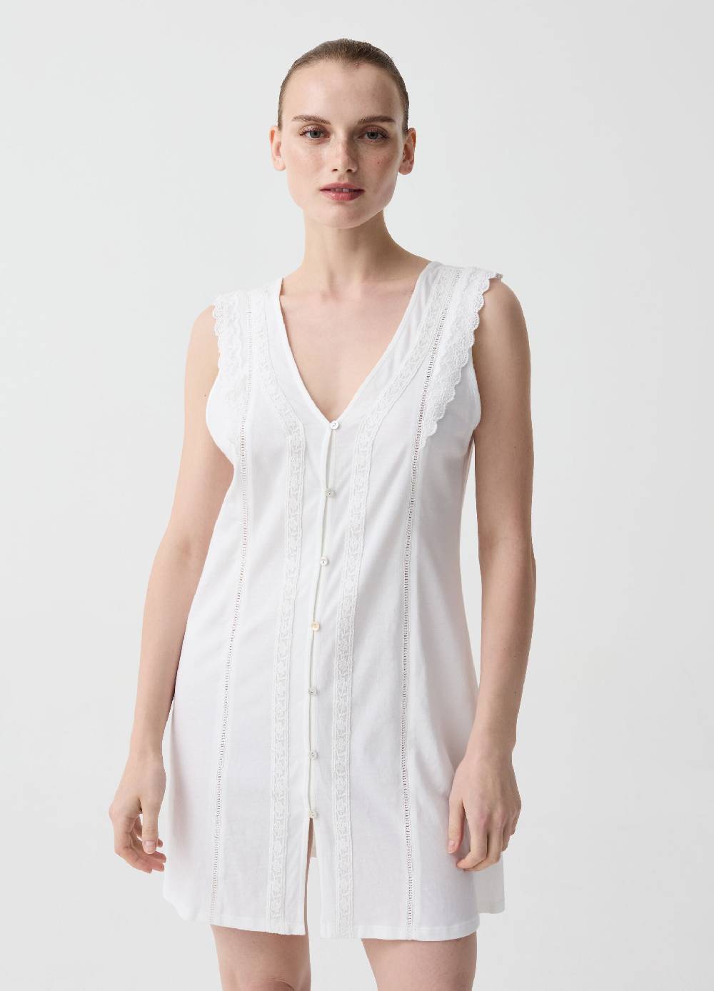 Ovs Camicia da notte con pizzo e bottoni Fino Al -60%