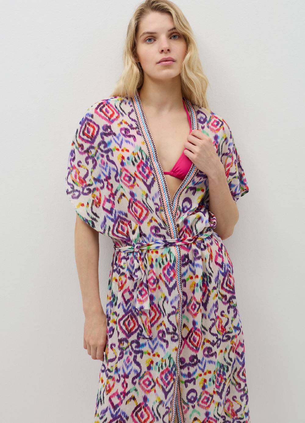 Ovs Kimono lungo copri costume stampa ikat Novità