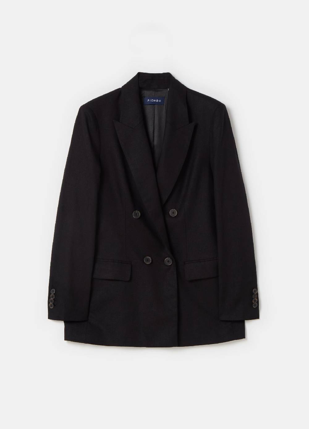 Ovs Blazer doppiopetto in lino e viscosa PIOMBO Saldi Di Fabbrica