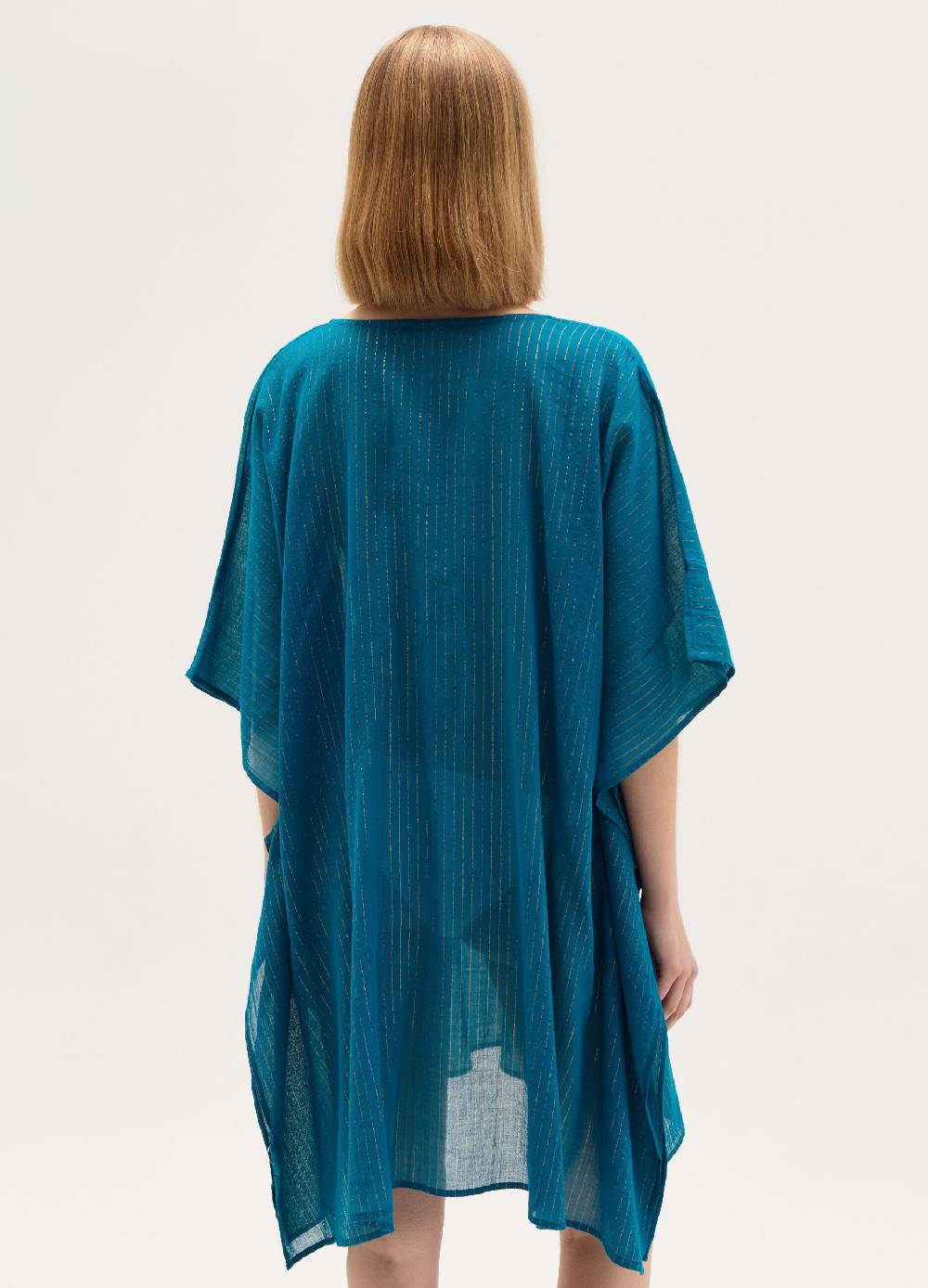 Ovs Poncho copri costume in cotone e lurex Nuova