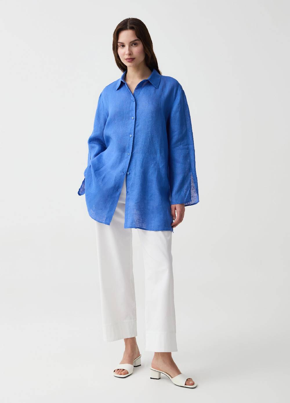 Ovs Camicia lunga in lino con spacchi Promozione