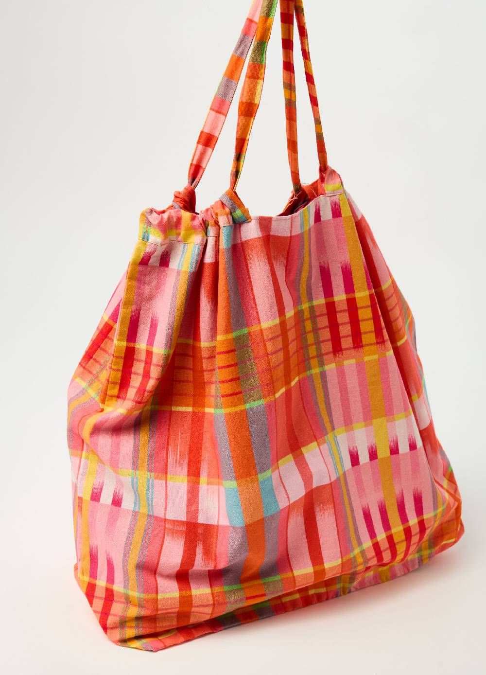 Ovs Shopping bag in cotone a quadri e righe Qualità Garantita