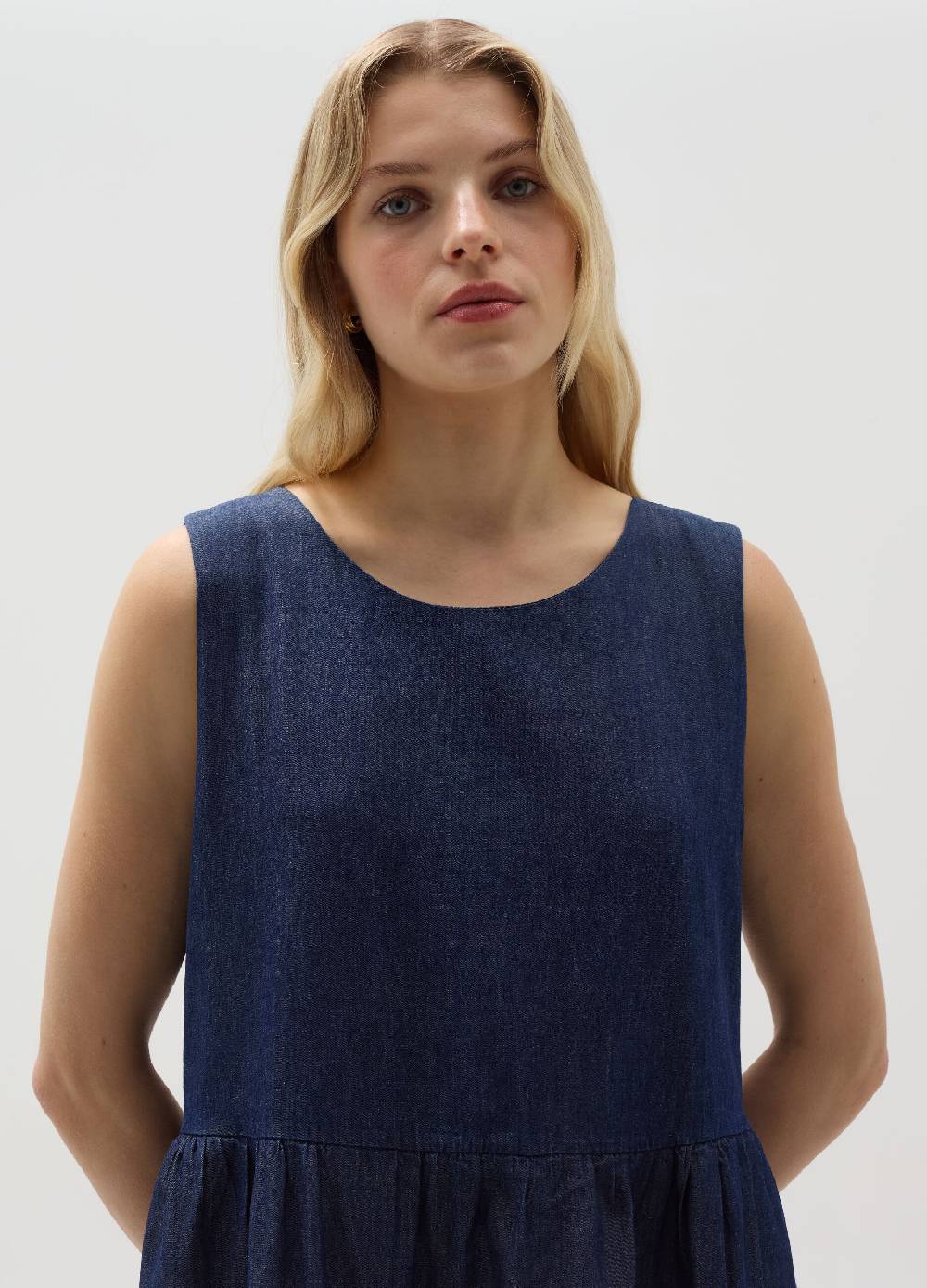 Ovs Vestito lungo in denim a balze Sconto