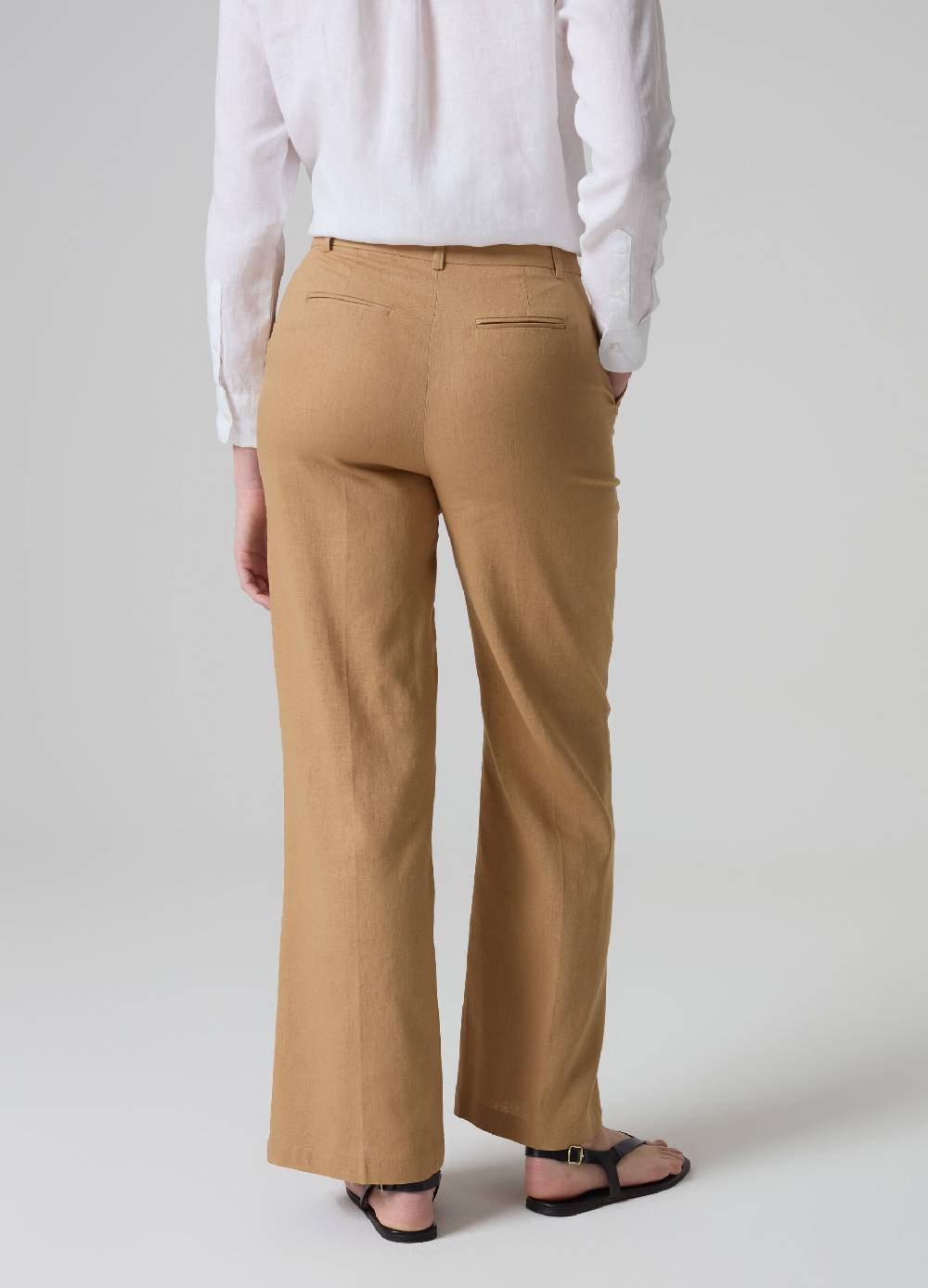Ovs Pantaloni dritti in lino e viscosa Saldi Di Fabbrica