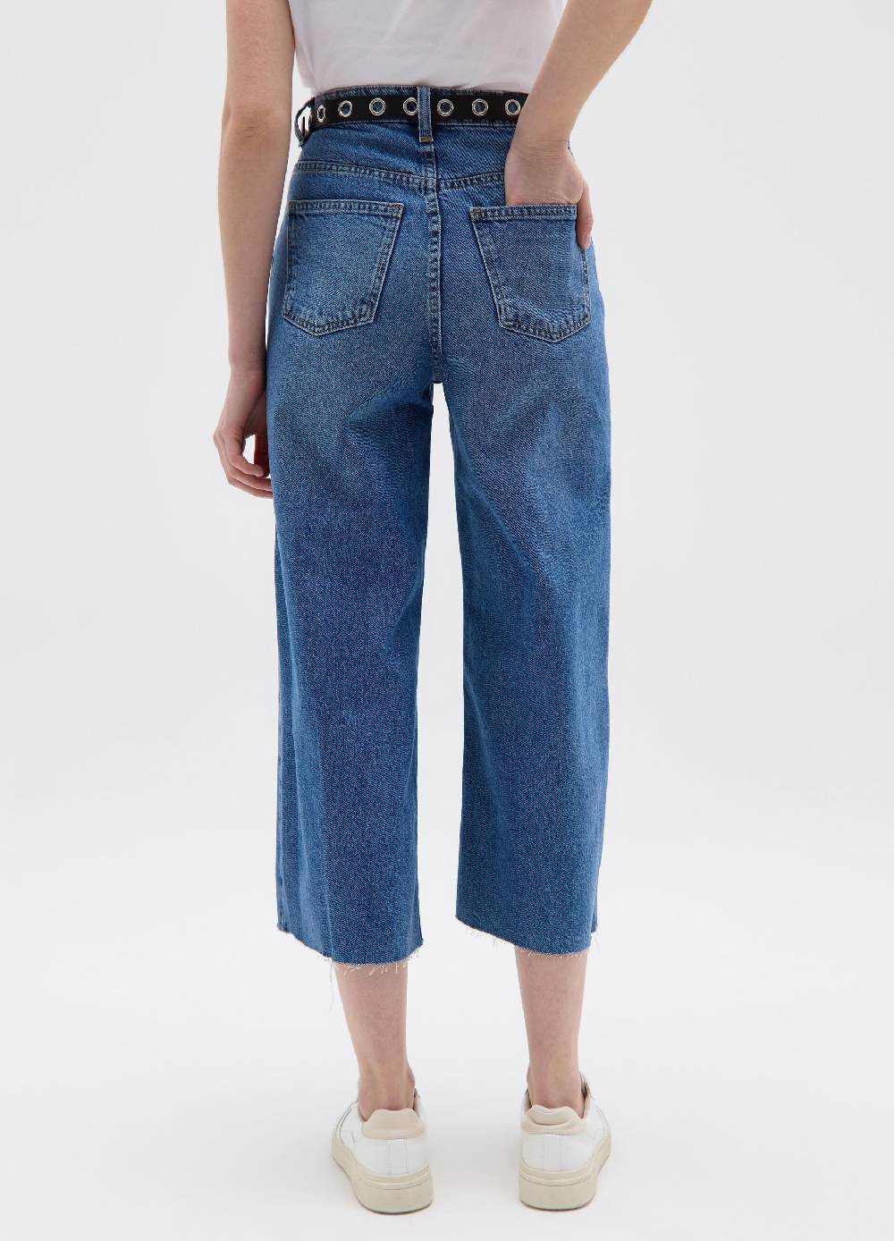 Ovs Jeans wide leg crop con stampa RE-UP Nuova