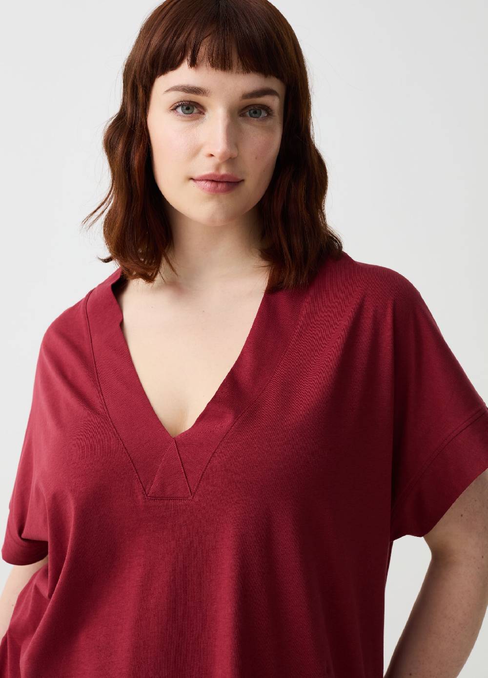 Ovs Abito Essential corto in jersey con scollo a V Curvy Moda