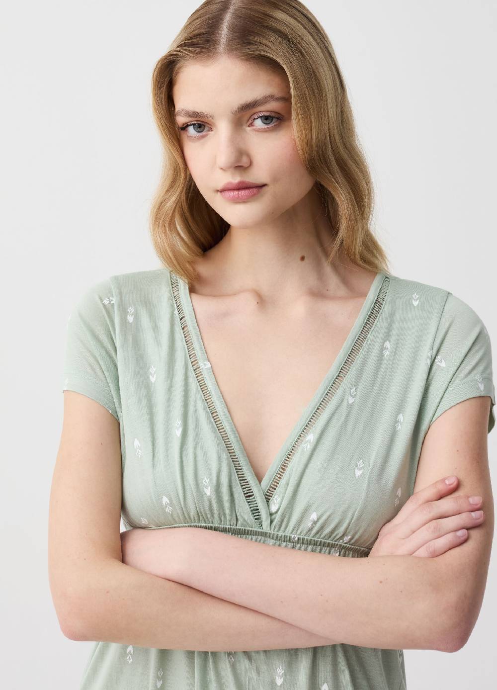 Ovs Camicia da notte stile impero con stampa Black Friday