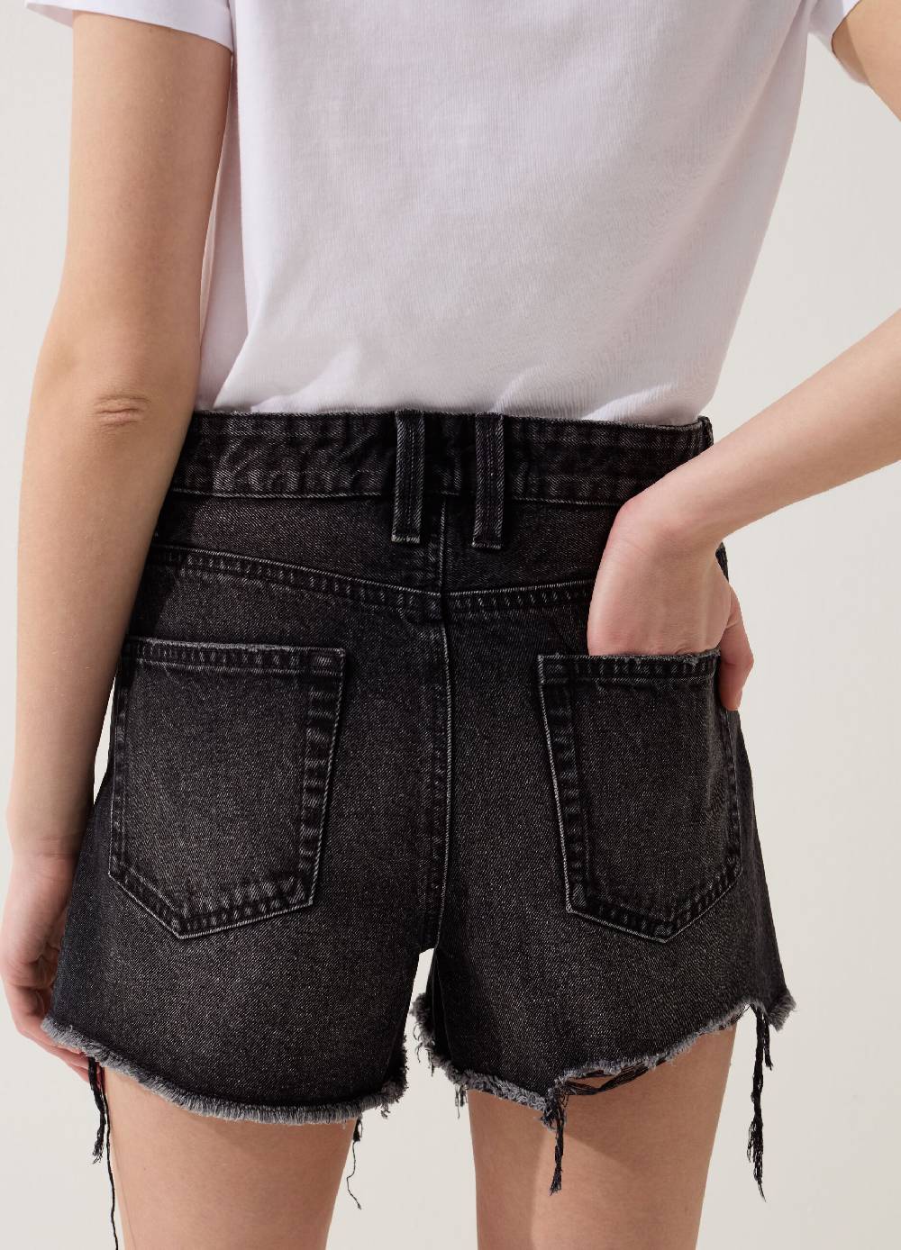 Ovs Shorts in denim con strappi a vita alta Online Outlet