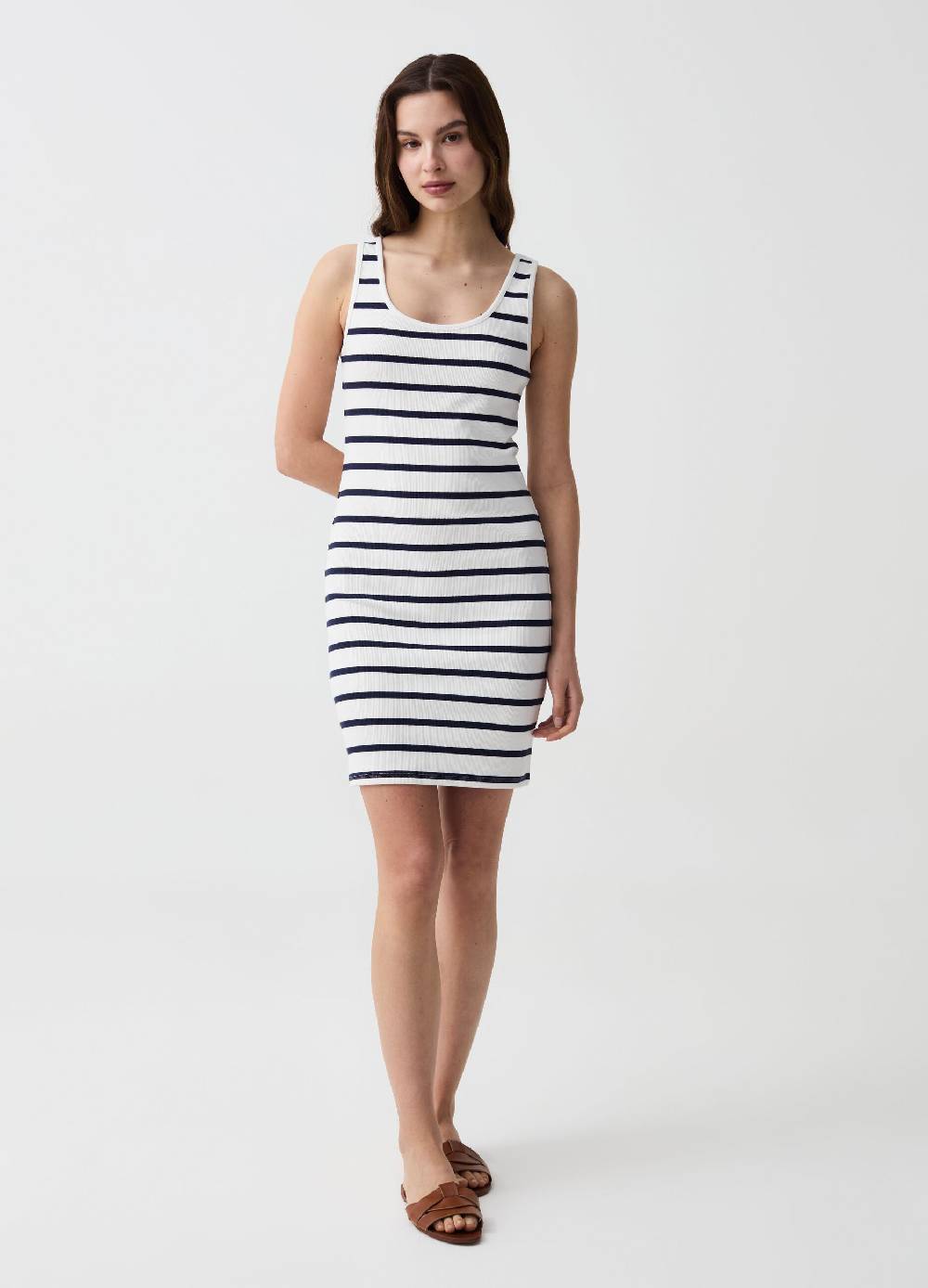 Ovs Vestito Essential corto smanicato a righe 50% di sconto per tempo limitato