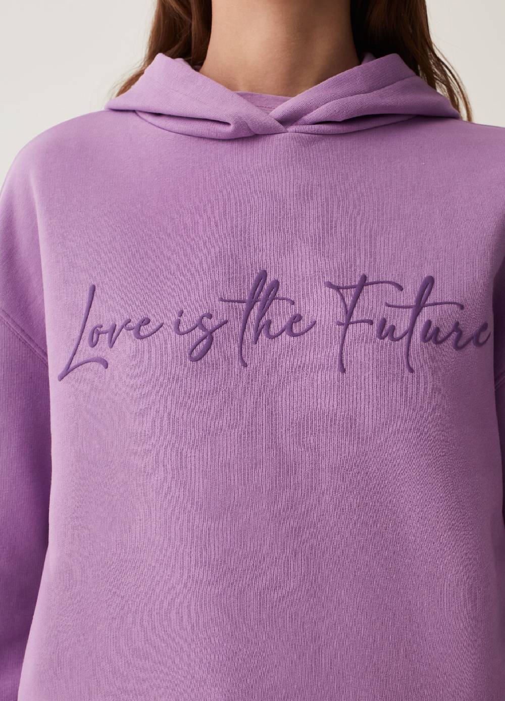 Ovs Felpa Fitness con cappuccio stampa lettering Sconti questo mese
