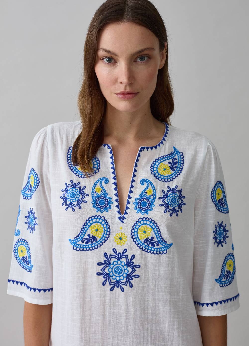 Ovs Caftano lungo copri costume ricami paisley Sottocosto