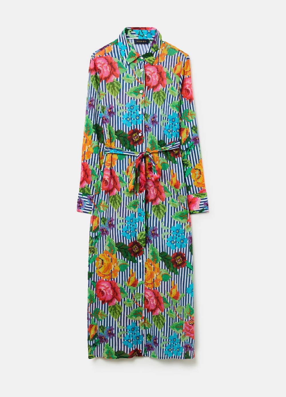 Ovs Vestito chemisier a righe con disegno a fiori Hotsell