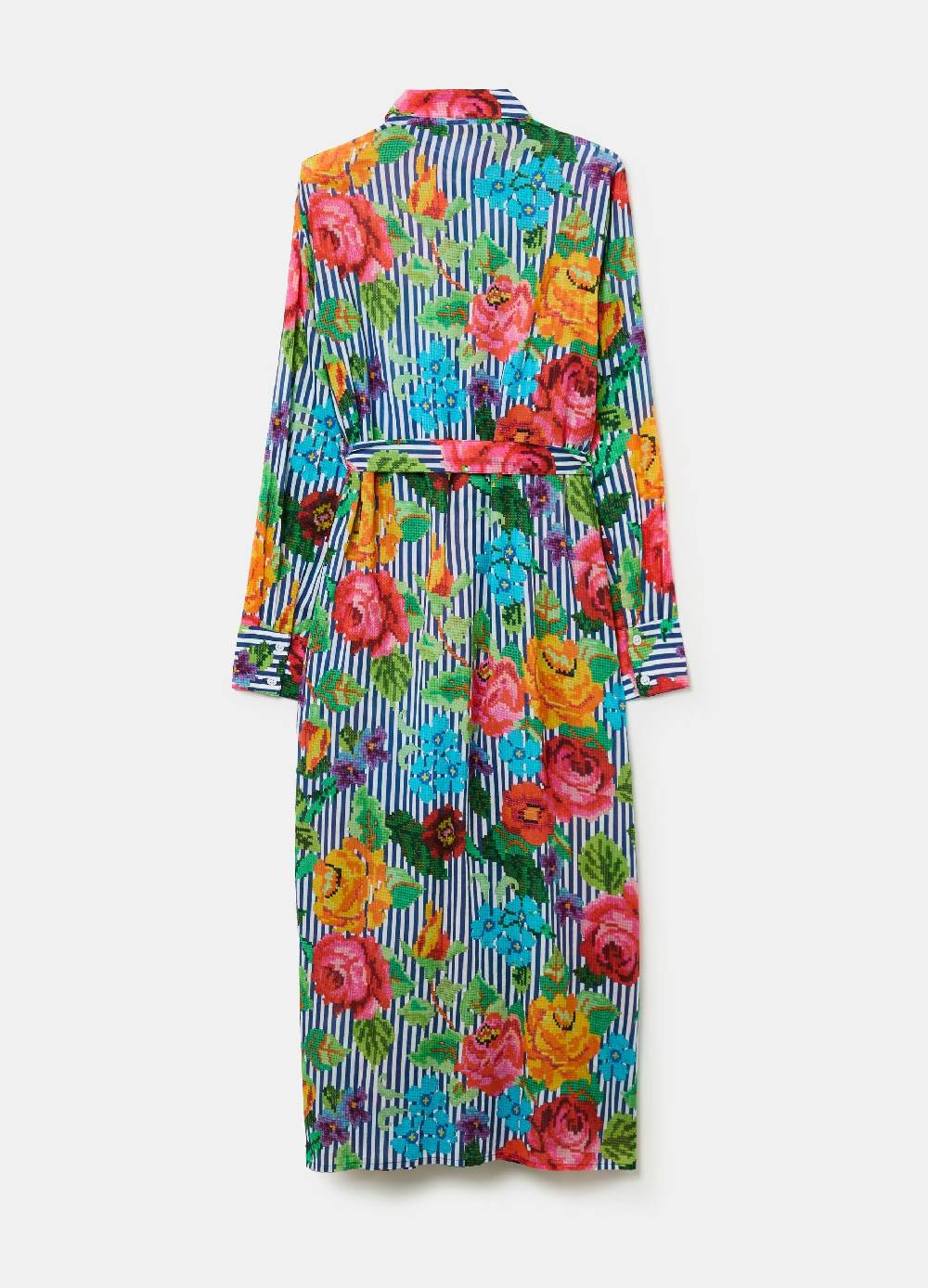 Ovs Vestito chemisier a righe con disegno a fiori Hotsell