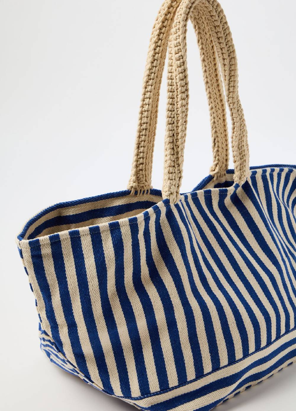 Ovs Maxi shopping bag in cotone a righe Offerta speciale