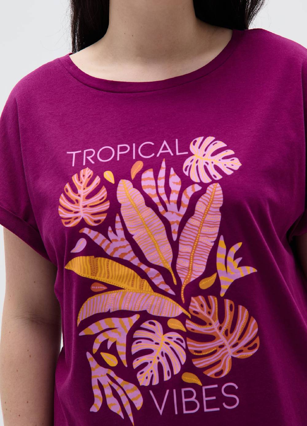 Ovs T-shirt con stampa tropicale Curvy Comprare a buon mercato