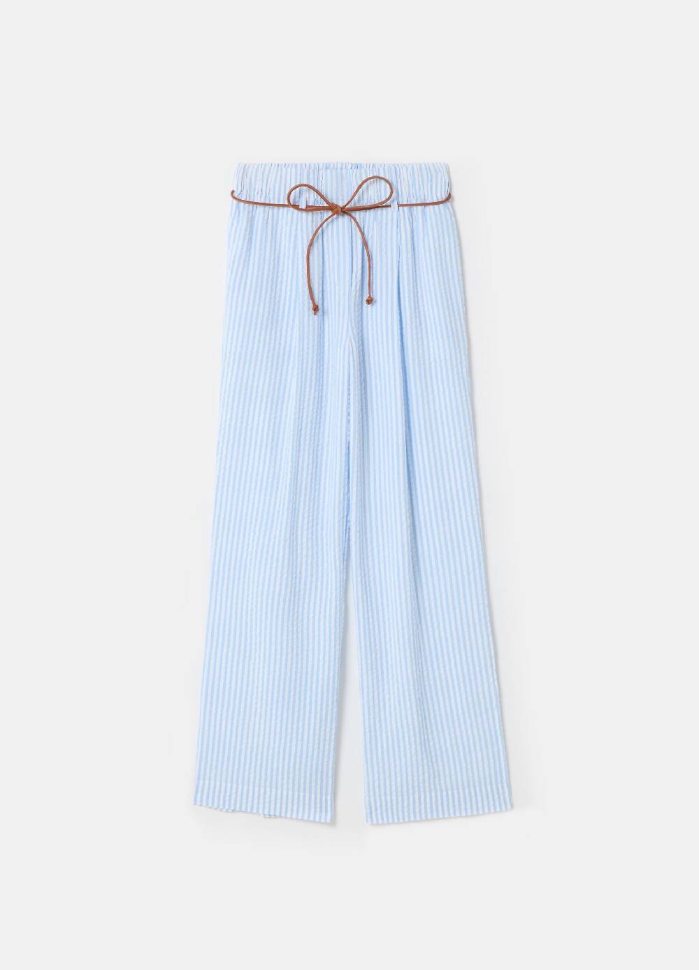 Ovs Pantaloni in seersucker a righe con cintura Offerta temporanea