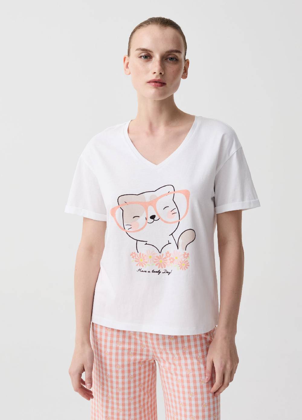 Ovs Pigiama con pantalone pinocchietto vichy Promozione temporanea
