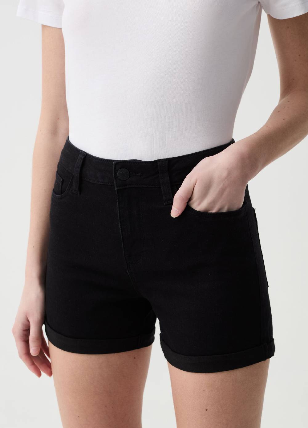 Ovs Shorts in denim con risvolti 50% di sconto con spedizione gratuita